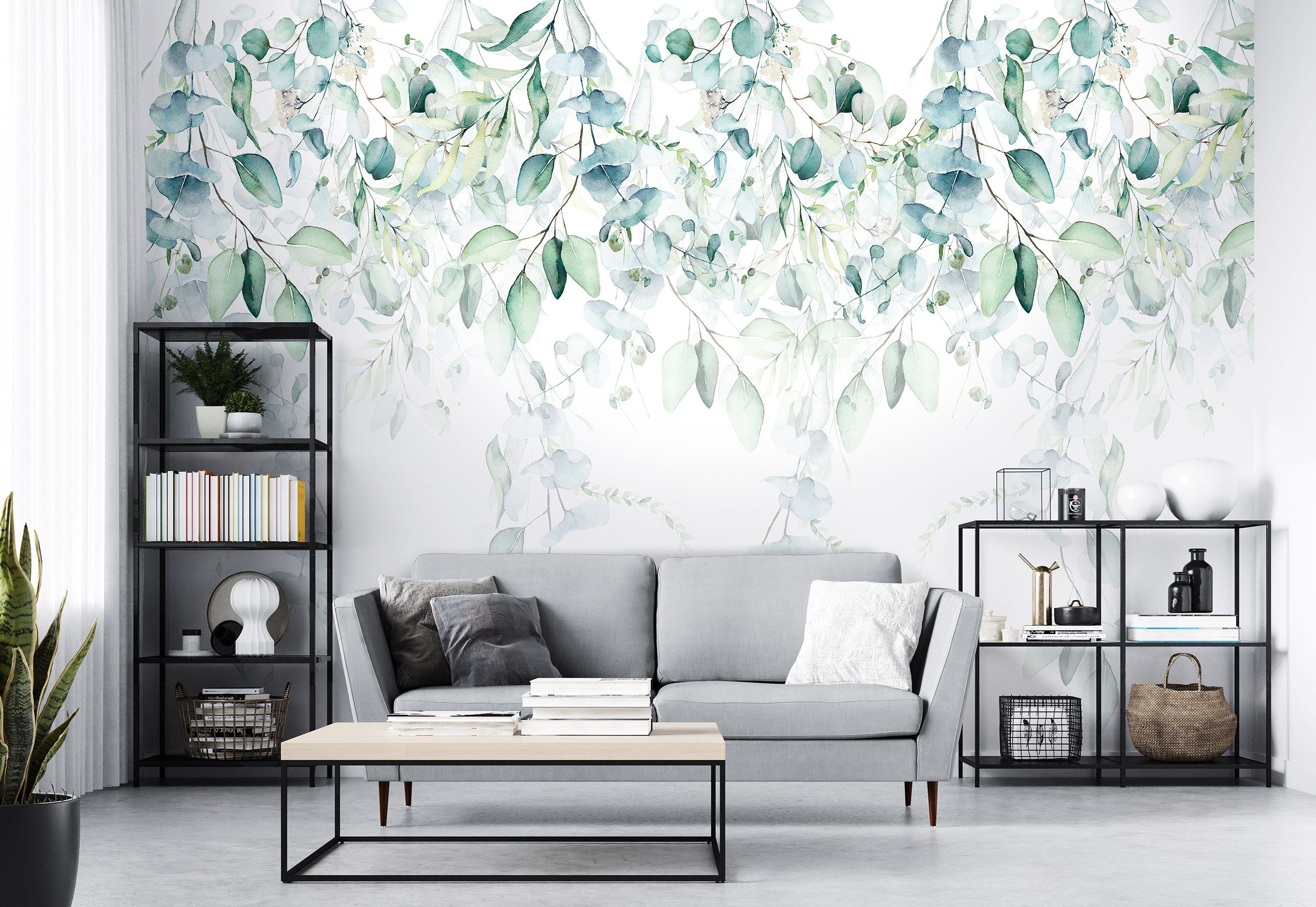 Wallarena Fototapete Blätter Pflanzen Modern Grün günstig online kaufen