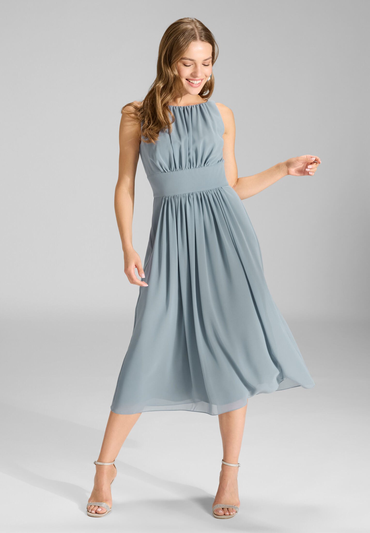 SWING Cocktailkleid - Chiffonkleid mit Taillenpasse Taillierter Schnitt mit günstig online kaufen