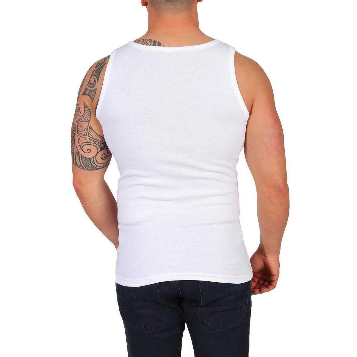 EloModa Unterhemd 2 Stück Herren Unterhemd Männer Unterwäsche Baumwolle, Weiß/XXL (2-St) 100% Baumwolle, Nahtlos, Komfortabel – Bild 2 von 3
