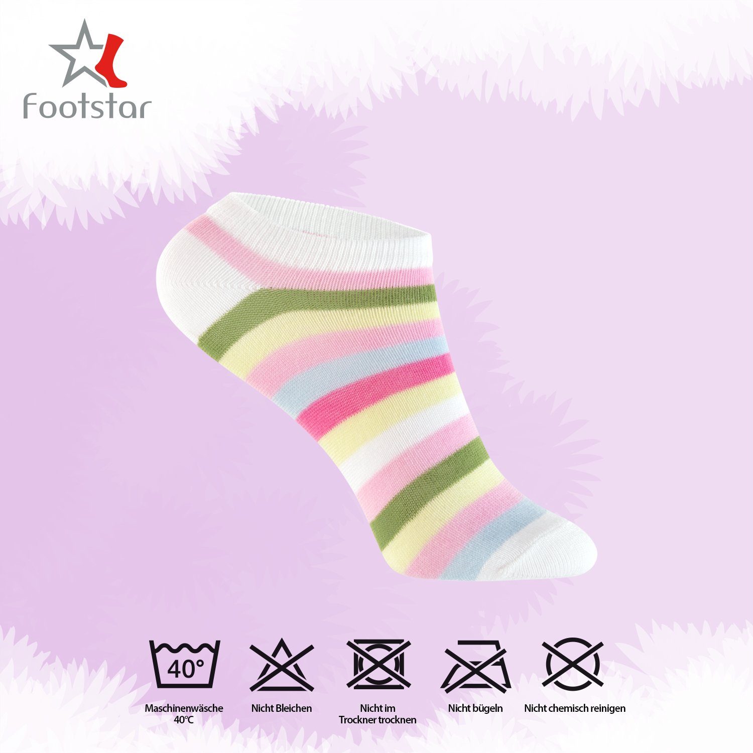 Footstar Kurzsocken Kinder Socken (8 Paar) für Mädchen & Jungen bunt – Bild 3 von 4