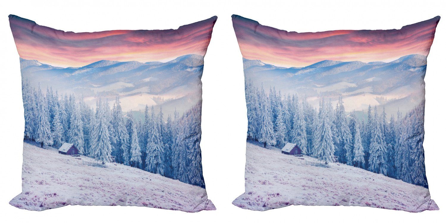 Kissenbezüge Modern Accent Doppelseitiger Digitaldruck, Abakuhaus (2 Stück), Winter Ruhe Scenic Land