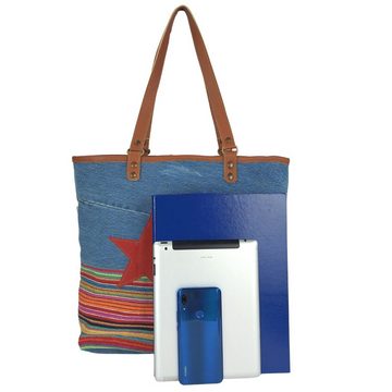 Sunsa Shopper Vintage Handtasche. Nachhaltige Shopper Tasche. Damen Schultertasche, Nachhaltig aus recycelte Jeanshose