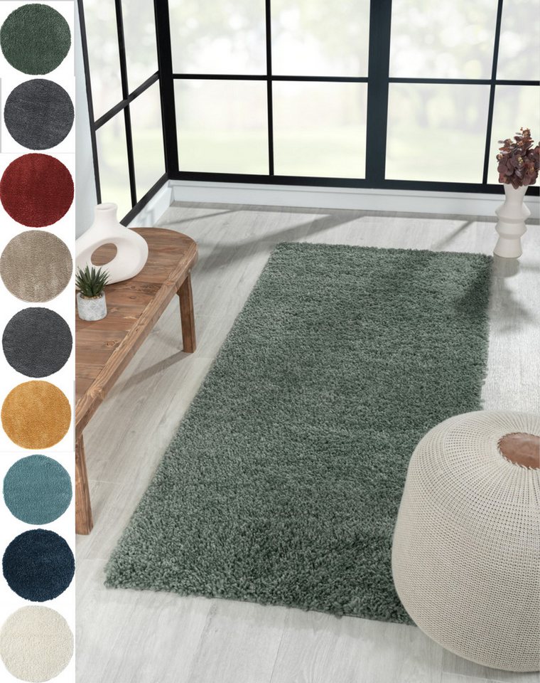 Myflair Möbel & Accessoires Hochflor-Teppich My Shaggy, rechteckig, Höhe: 37 mm, Uni-Farben, leicht glänzend, extra weich, auch in rund & als Läufer
