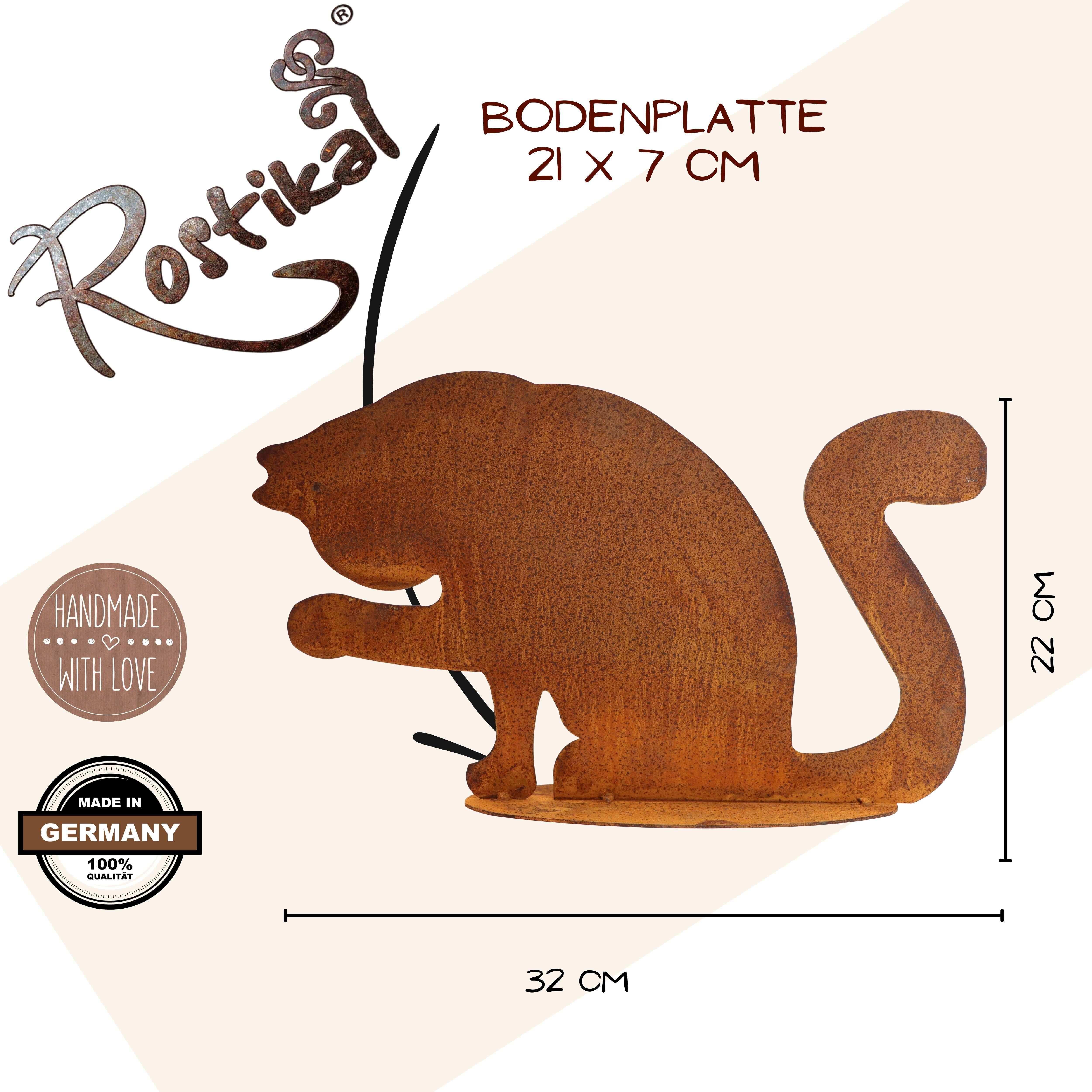 Rostikal Dekofigur Katze Metallfigur Edelrost 22 x 32 cm – wetterfest, für Garten & Deko (1 St), Handgefertigte Dekofigur mit Edelrost – Geschenkidee für Katzenfreunde
