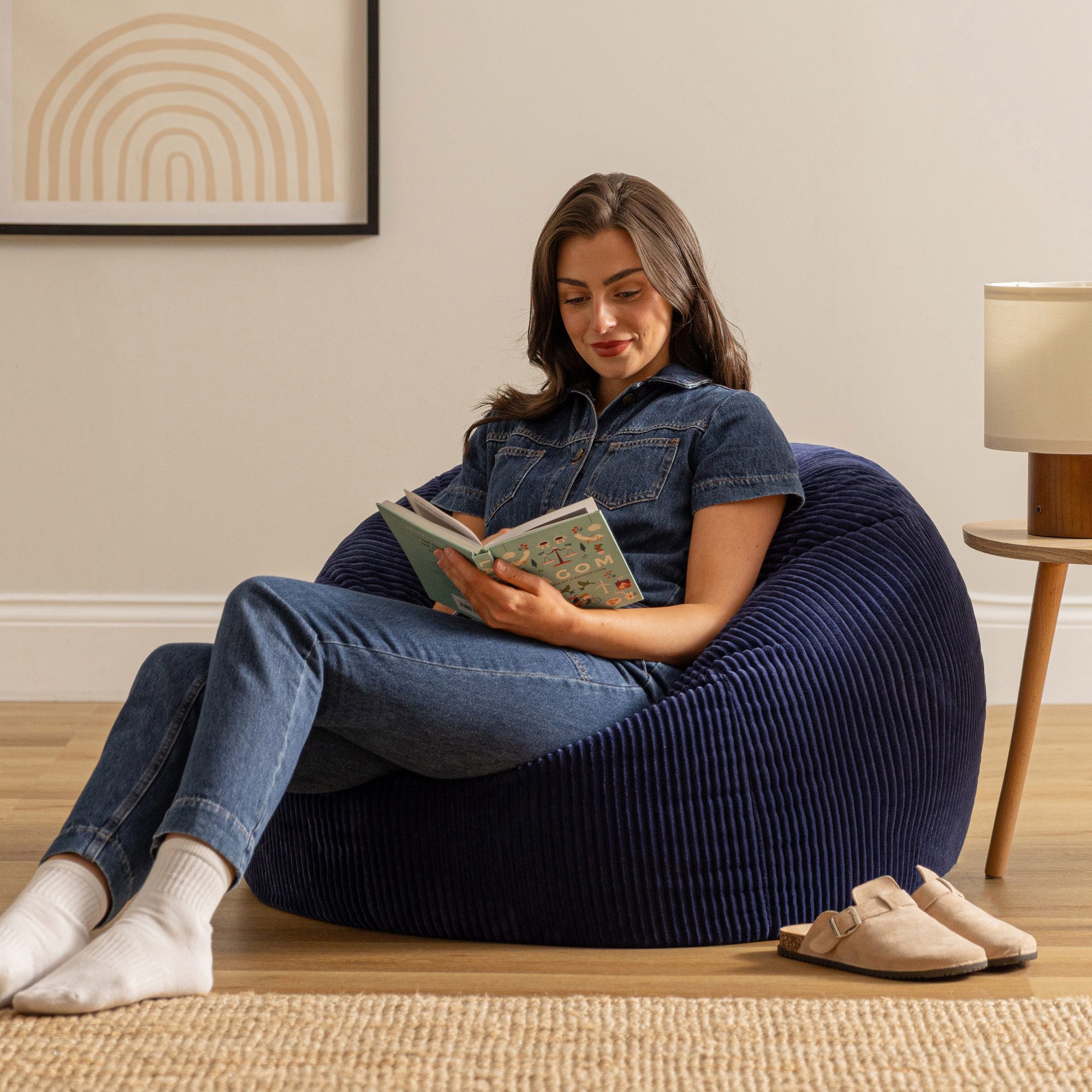 icon Sitzsack Sitzsack Erwachsene aus Cord flauschig „Kingston“, 85x50cm, Made in Germany, für Erwachsene & Kinder, mit Füllung