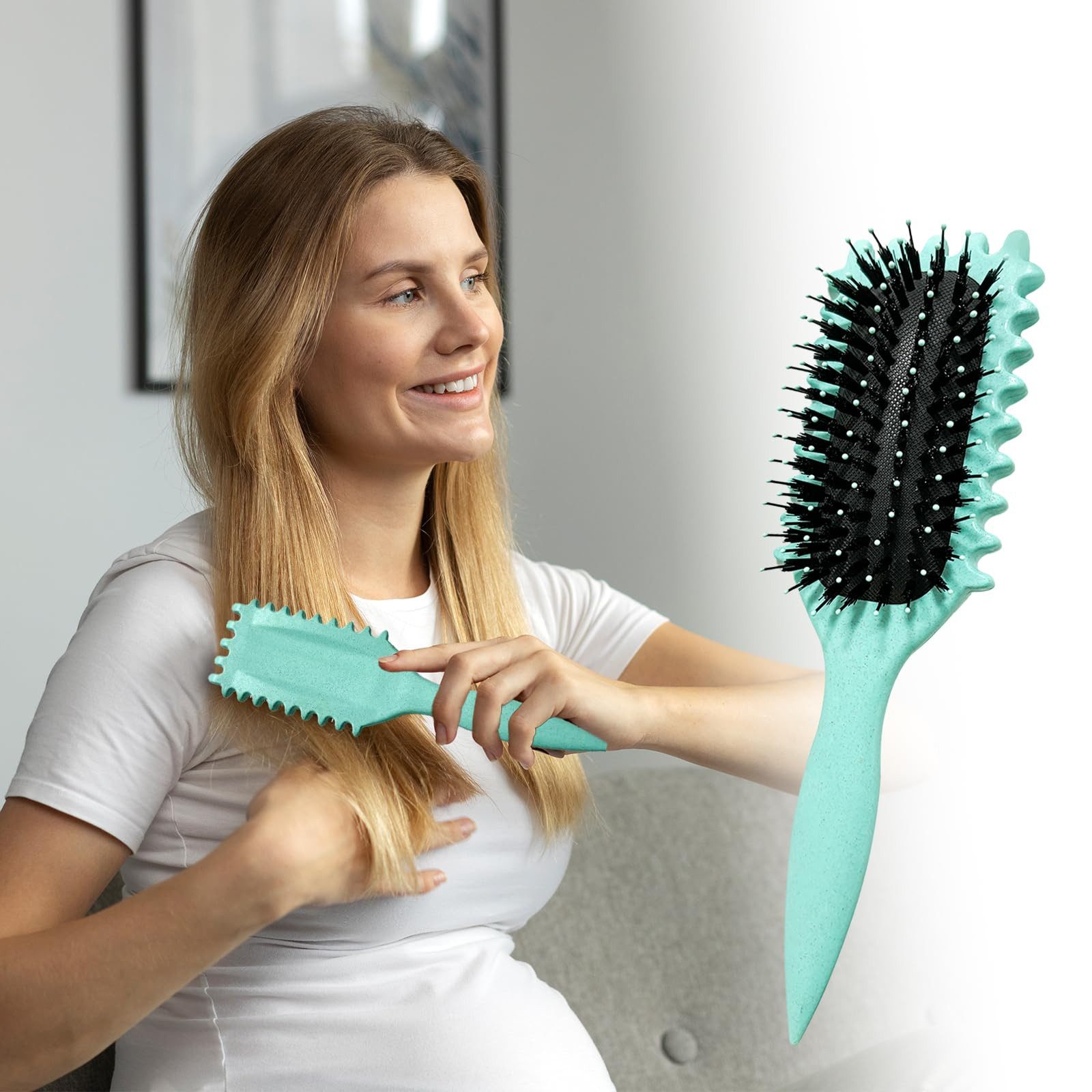 ibettertec Haarbürsten-Set Curl Hair Brush, Lockenbürste,Curl Define Styling Brush, Curl Define Stylingbürste,Wildschweinborsten Haarbürste,Haarbürste zum Entwirren für Frauen