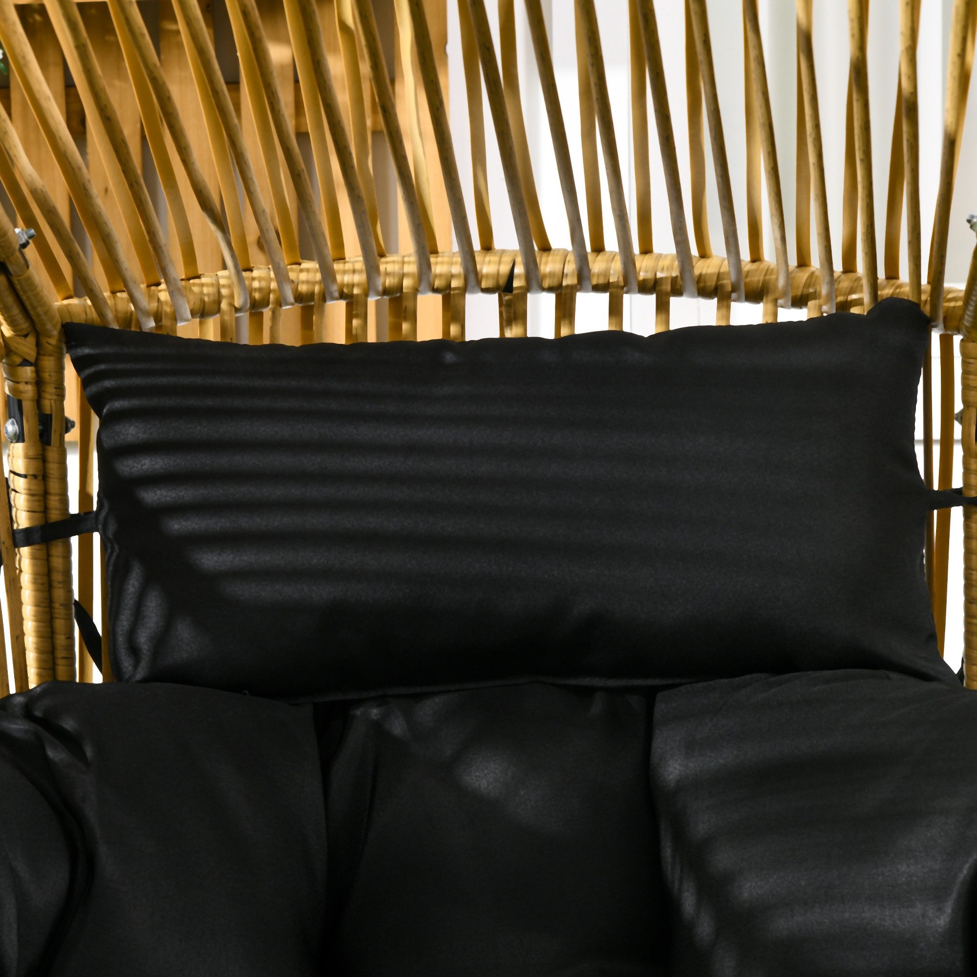 MC Star Gartensessel Rattansessel Outdoor-Sessel Gartensessel, PE-Rattan (89 cm x 75 cm x 143 cm, Natur + Schwarz)