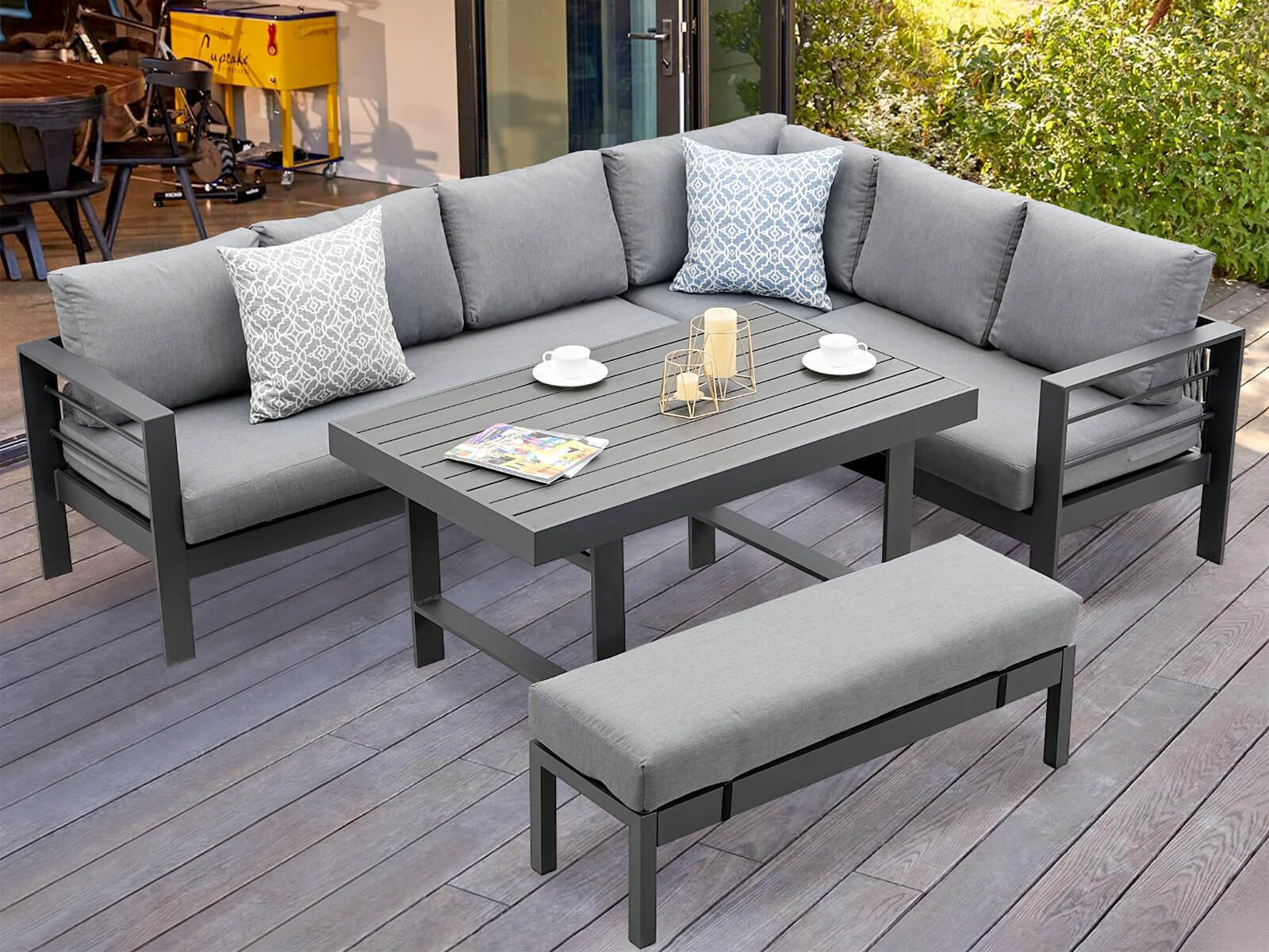 Gartenlounge-Set XXL Gartenmöbel Set Aluminium für 6-8 Personen