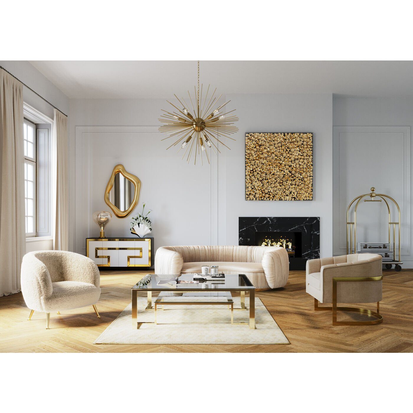 Kare Design Couchtisch Gold Rush, 120x120x40 günstig online kaufen