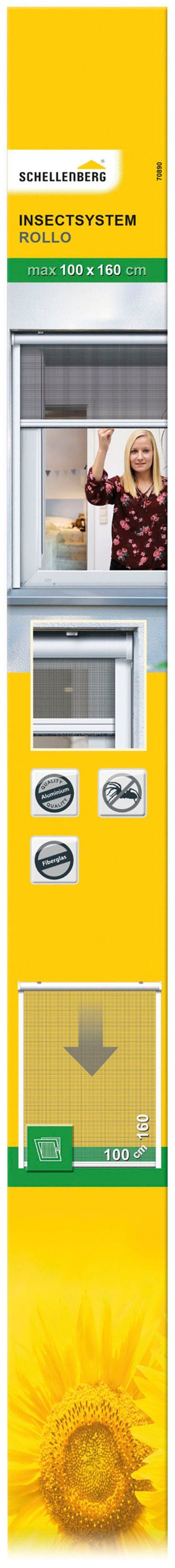 Insektenschutzrollo für Fenster, SCHELLENBERG, verschraubt, weiß, 100 Fliegengitter, x cm, 160 70890