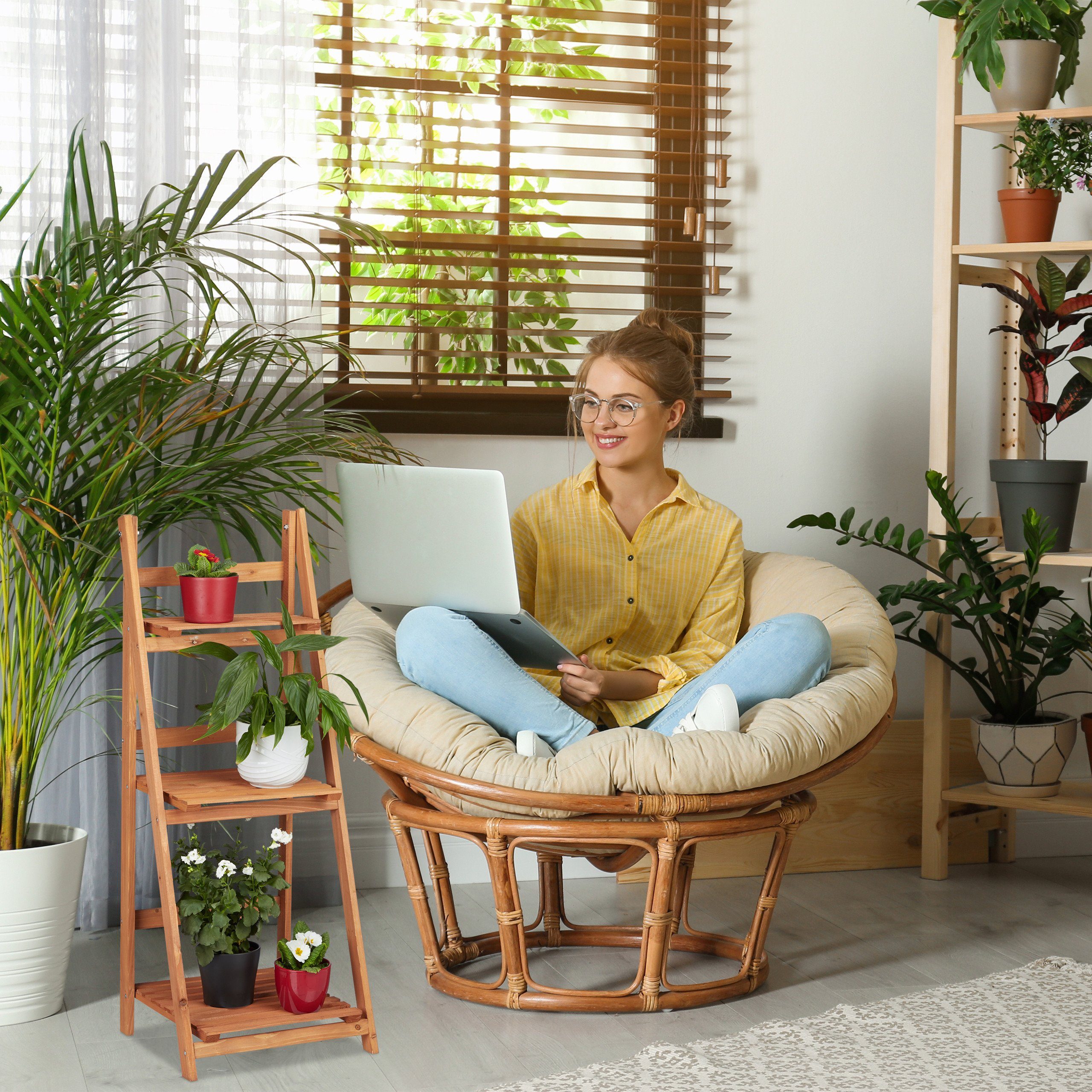 Thumbnail - relaxdays Blumenständer 2-tlg. Blumentreppen Set