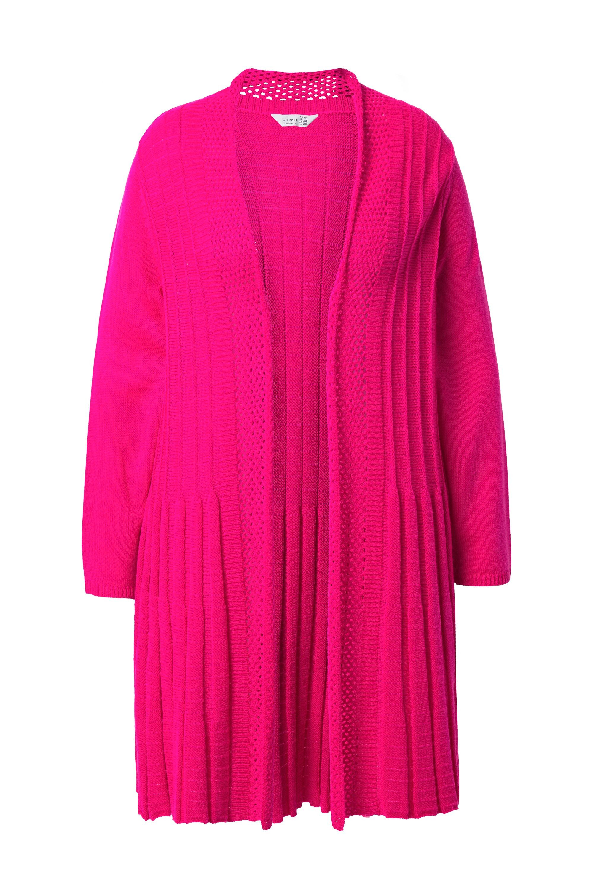 MIAMODA Strickjacke Strickjacke längere A-Linie Strukturmix günstig online kaufen
