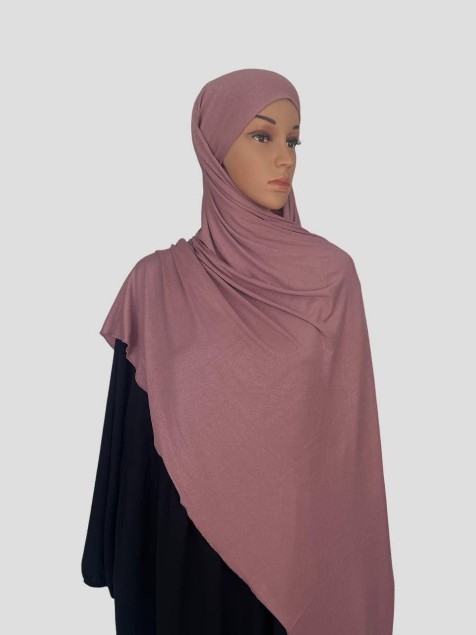 Aymasal Kopftuch XXL Jersey luxuriance Hijab mit integriertem Bone Scarf Kopftuch, Extra lang, 190x80, Bequem durch integrierten Bonet