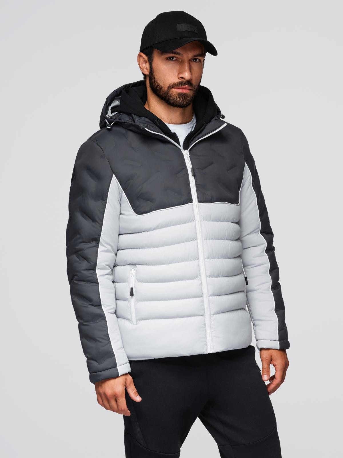 OMBRE Steppjacke Gesteppte Herrenjacke mit abnehmbarer Kapuze
