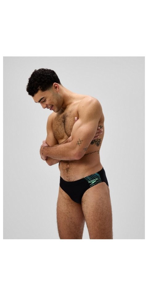 Speedo Badeshorts MEDLEY LOGO 7CM BRF GREEN BLACK/ALFALFA GREEN