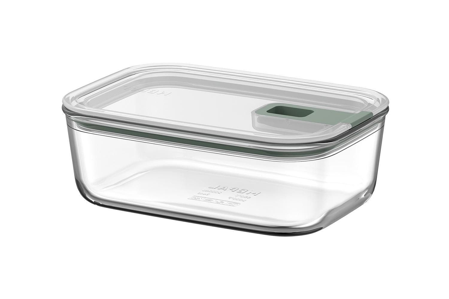 Mepal Aufbewahrungsschüssel Frischhaltedose EASYCLIP, 1000 ml, Transparent, Glas, Kunststoff, mit Dampfabzug, Auslaufsicher, Backofengeeignet, B 20 x H 7 x T 14 cm