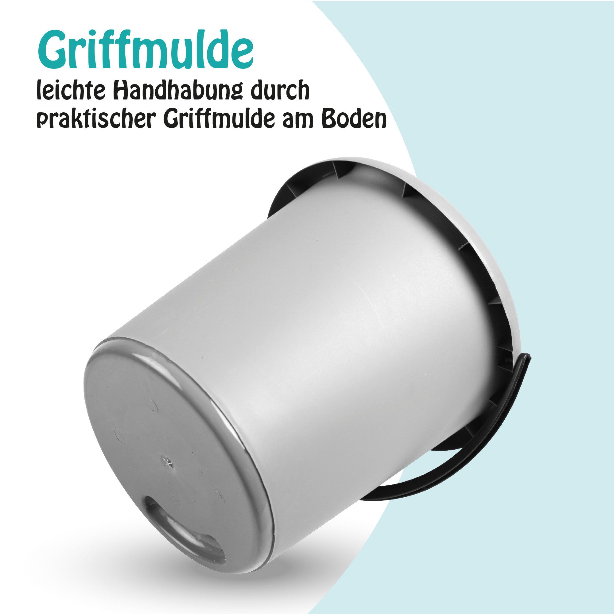 ProHome Putzeimer Kunststoff-Eimer, (3er Set), Haushaltseimer, 5 Liter, Eimer BPA-frei, Made in EU