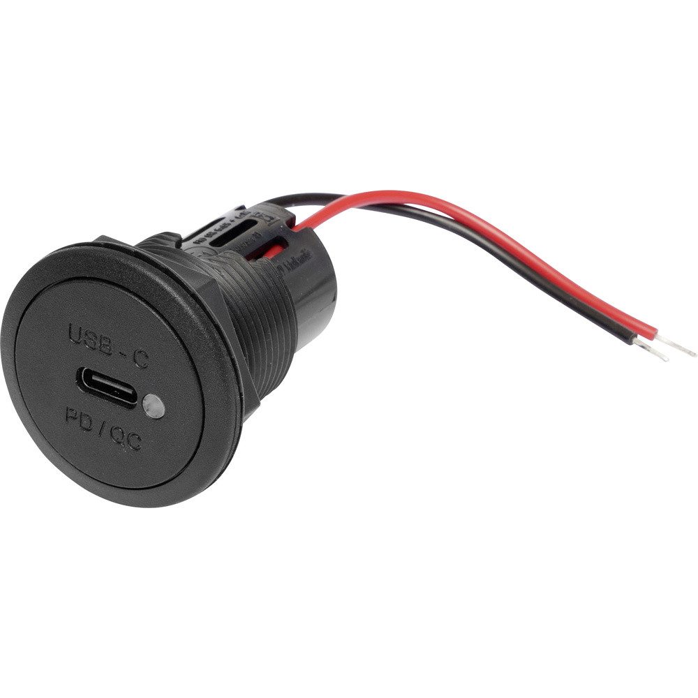 Kfz-Relais ProCar Power USB-C Einbausteckdose PD/QC mit LED max. 30 Watt Belastba