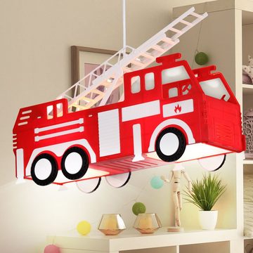 Globo Dekolicht, Leuchtmittel nicht inklusive, Feuerwehr Auto Hänge Leuchte rot Pendel Lampe Kinder Spiel Zimmer