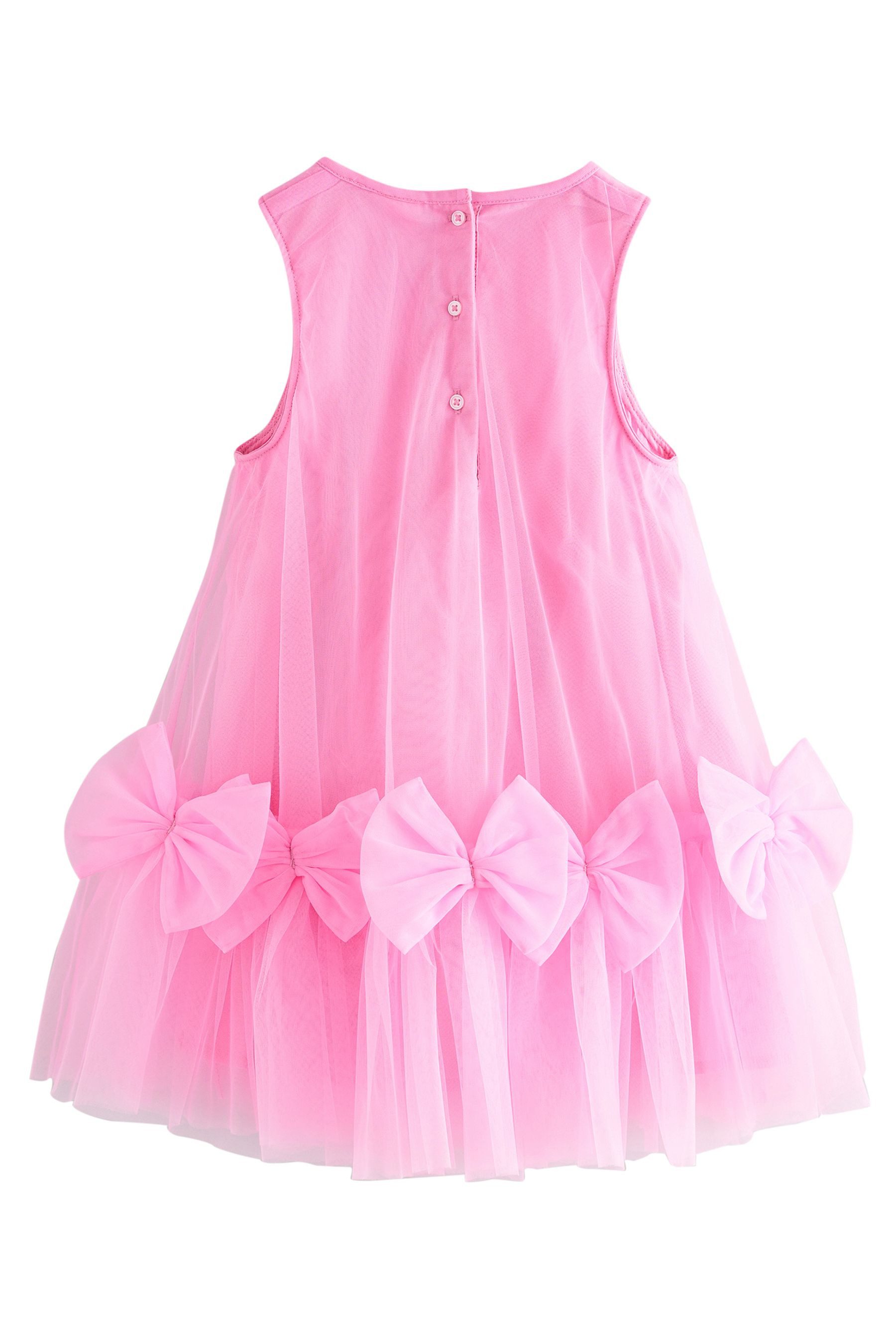 Next Tüllkleid Ärmelloses Mesh-Kleid mit Schleifendetail günstig online kaufen