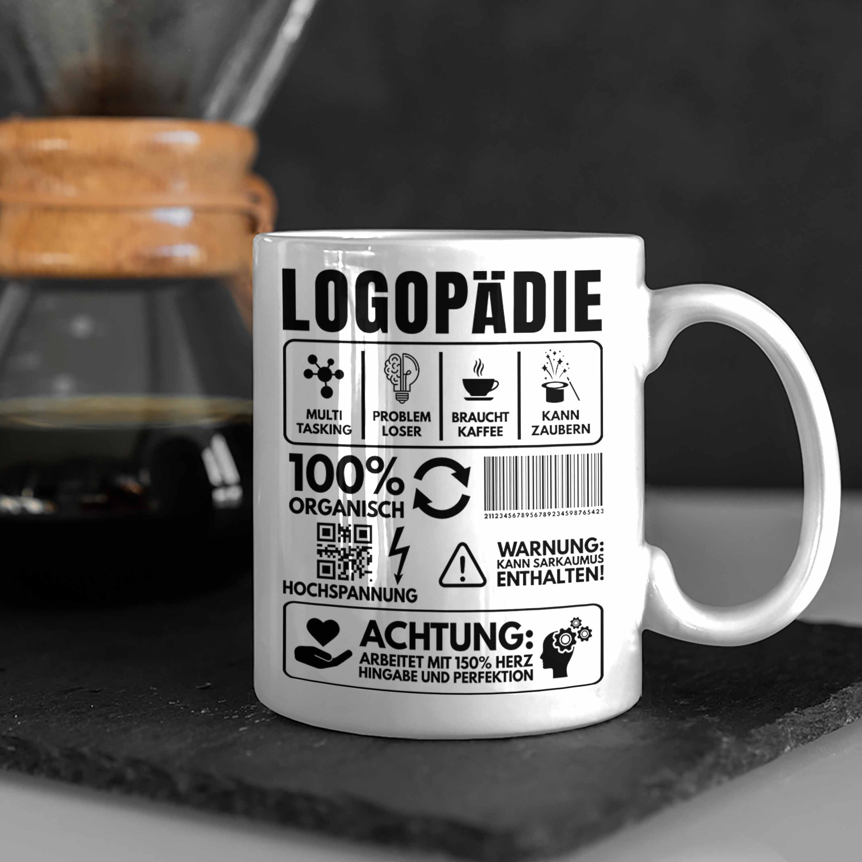 Trendation Logopädin Logopäde Geschenk Logopädie Spruch Tasse - Tasse Trendation Weiss