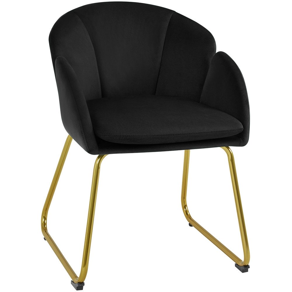 Yaheetech Esszimmerstuhl Polsterstuhl Lehnstuhl (1 St), mit Goldenen Metallbeinen, für Schminktisch, in Blumenform