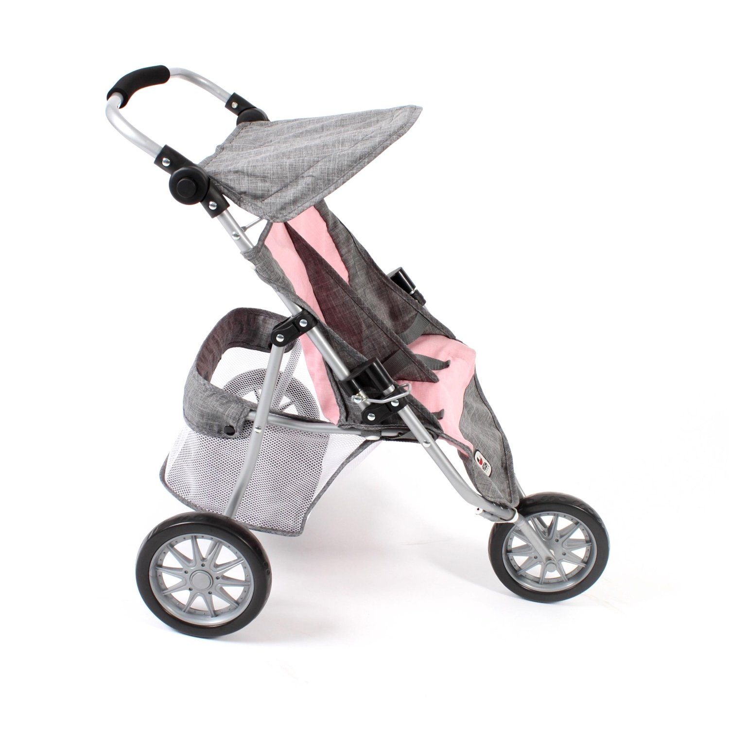 CHIC2000 Puppenwagen 697 15 Zwillings-Jogger, Melange grau-rosa günstig online kaufen