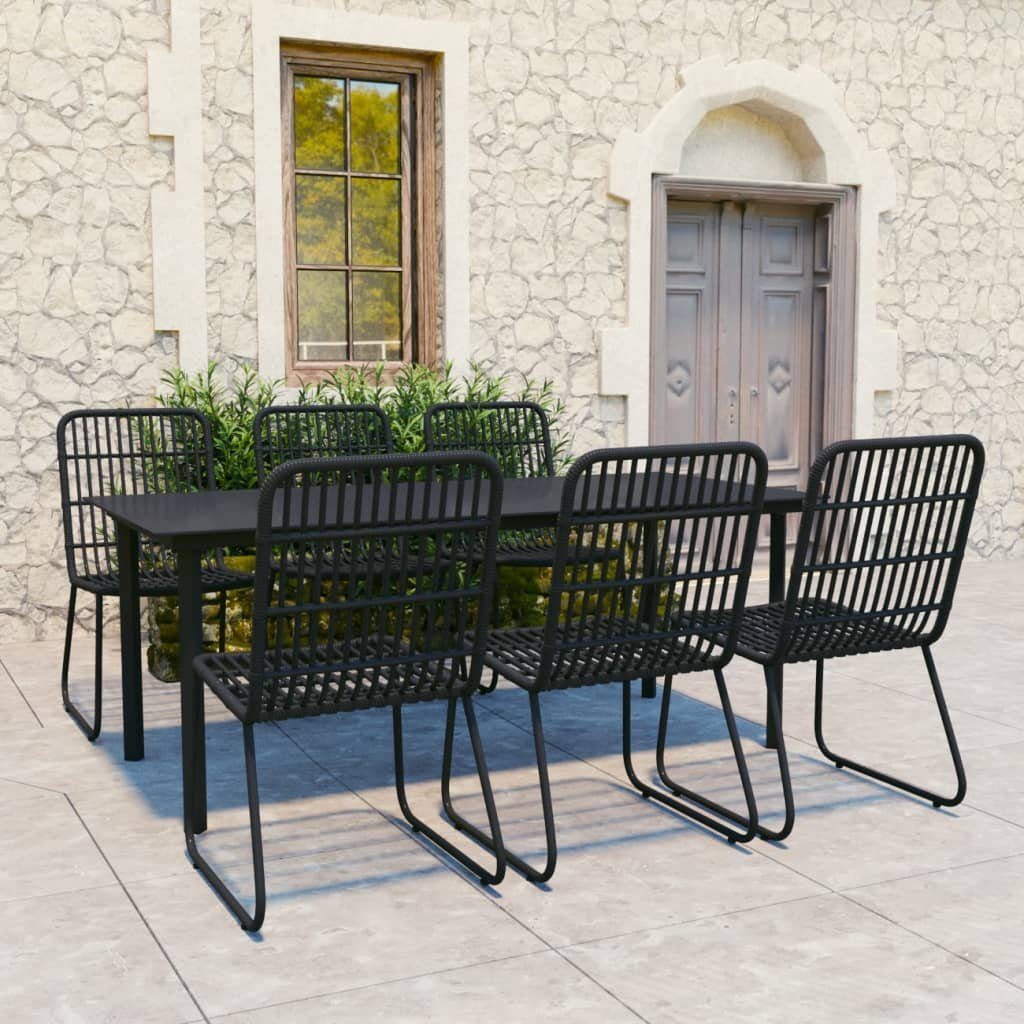 vidaXL GartenEssgruppe »7tlg. GartenEssgruppe Poly Rattan und Glas