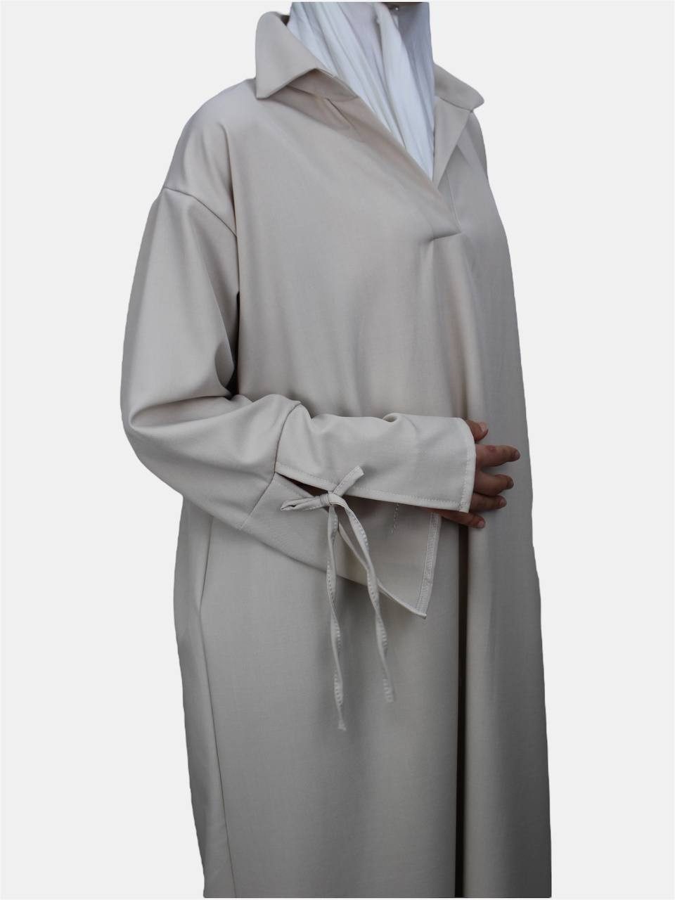 Aymasal Maxikleid Abaya Elmedina Schleifenarm Leinenoptik günstig online kaufen