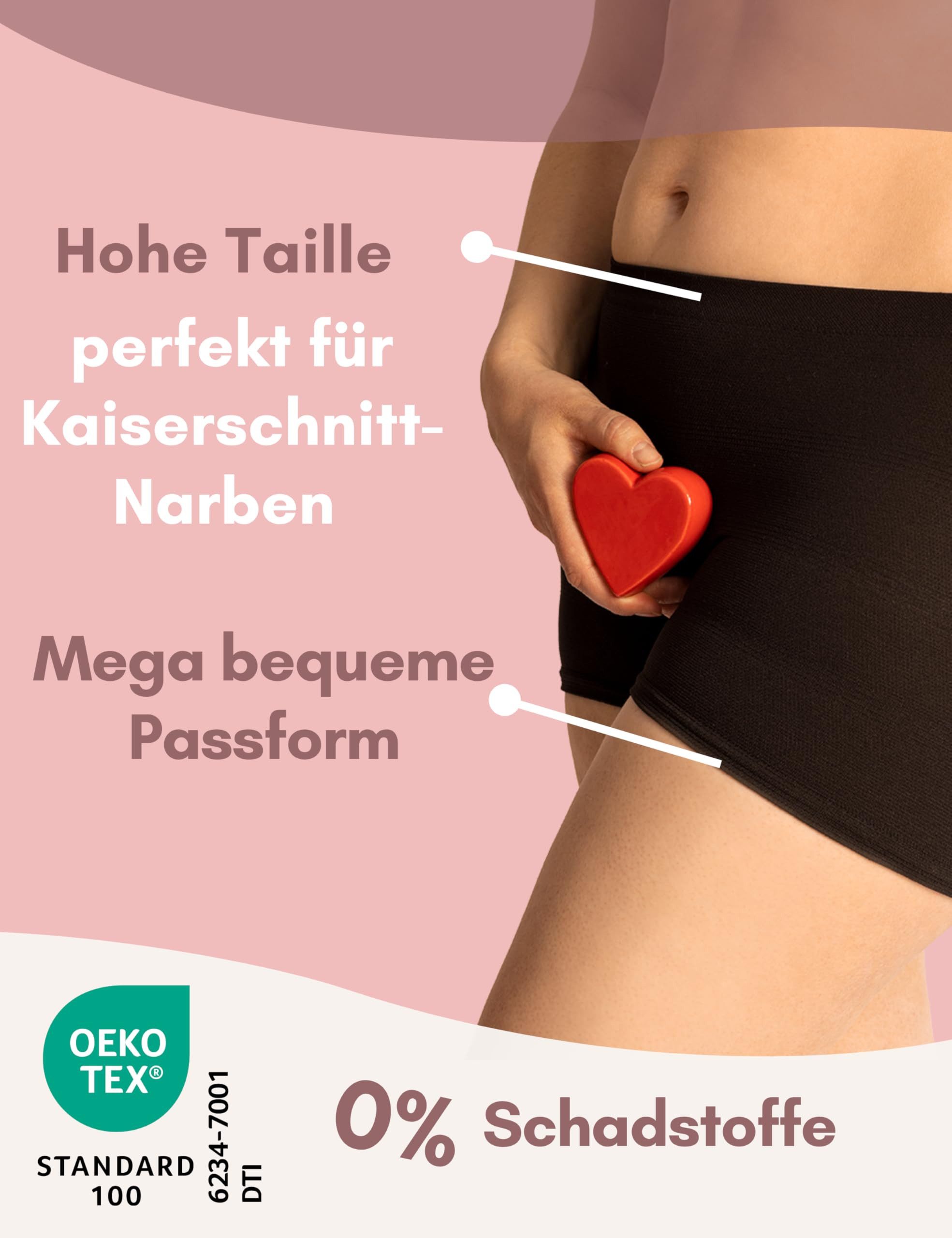 Mrs. Mum Funktionsunterhose Wochenbett Unterwäsche I Postpartum Unterwäsche waschbar I (7 STK) Made in EU I Kaiserschnitt Unterhose – Bild 5 von 5