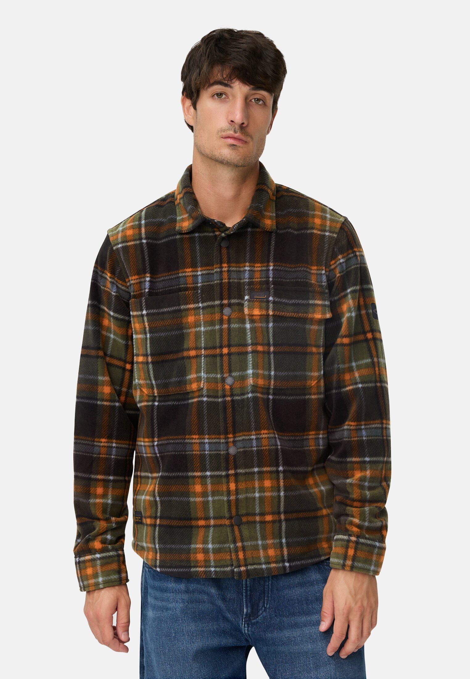 camel active Hemdjacke Overshirt mit Seitentaschen Langarm Markenlabel günstig online kaufen