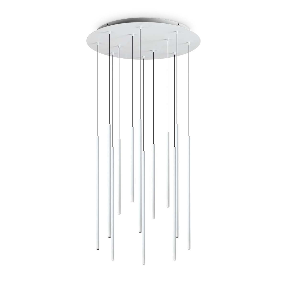Ideal Lux Pendelleuchte Ideal Lux Filo SP12 Pendelleuchte, Ø: 60 cm, Weiß, LED fest integriert, Extra-Warmweiß, Hängeleuchte