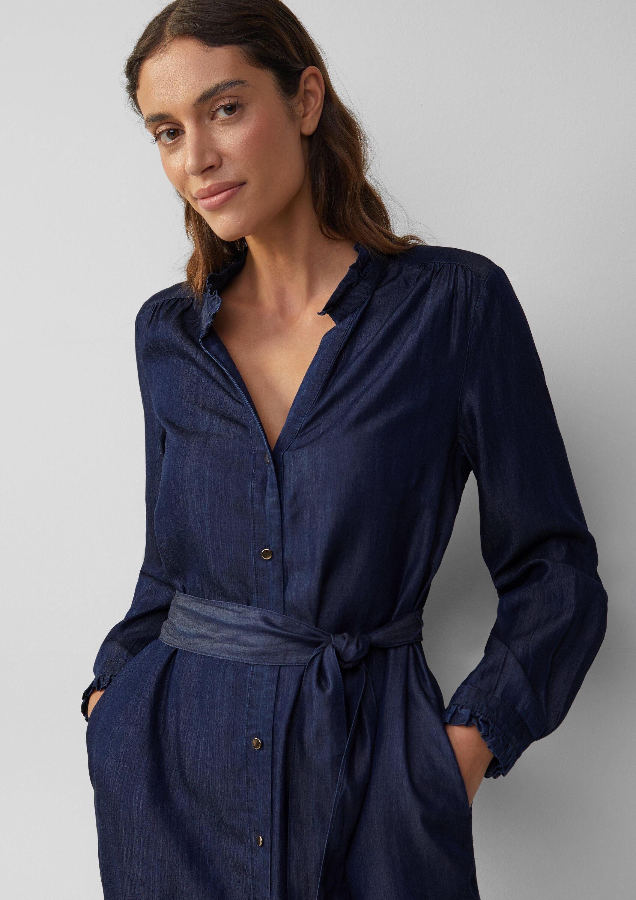 s.Oliver Midikleid Kleid Hemdblusenkleid in Denim-Optik