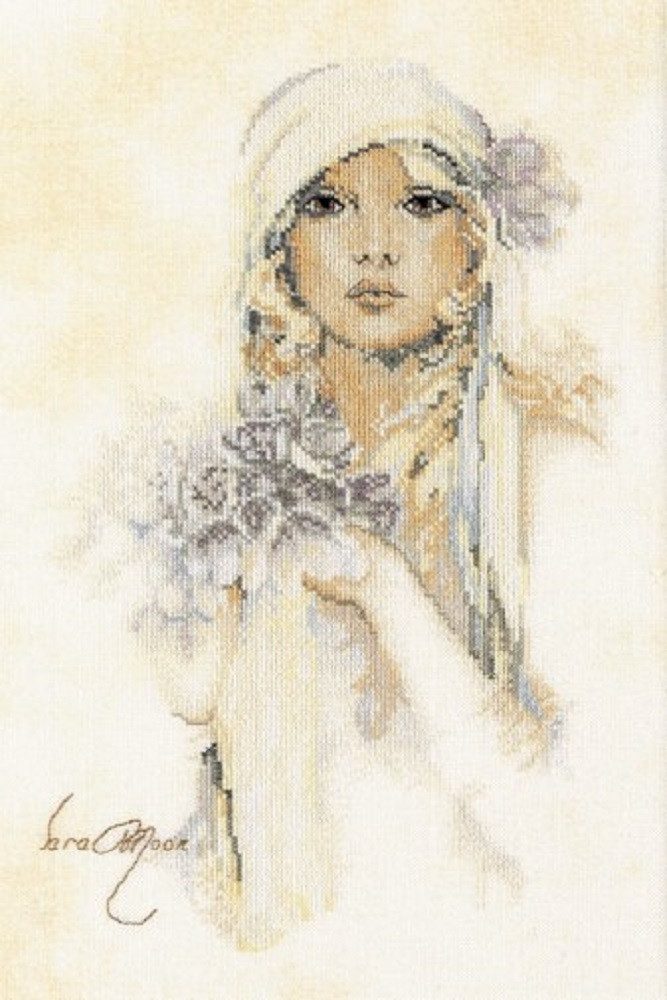 Lanarte Kreativset Lanarte PN-0008013 Sara Moon Fliederstrauss Kreuzstichpackung, (Set, embroidery Kit), Made in Europa