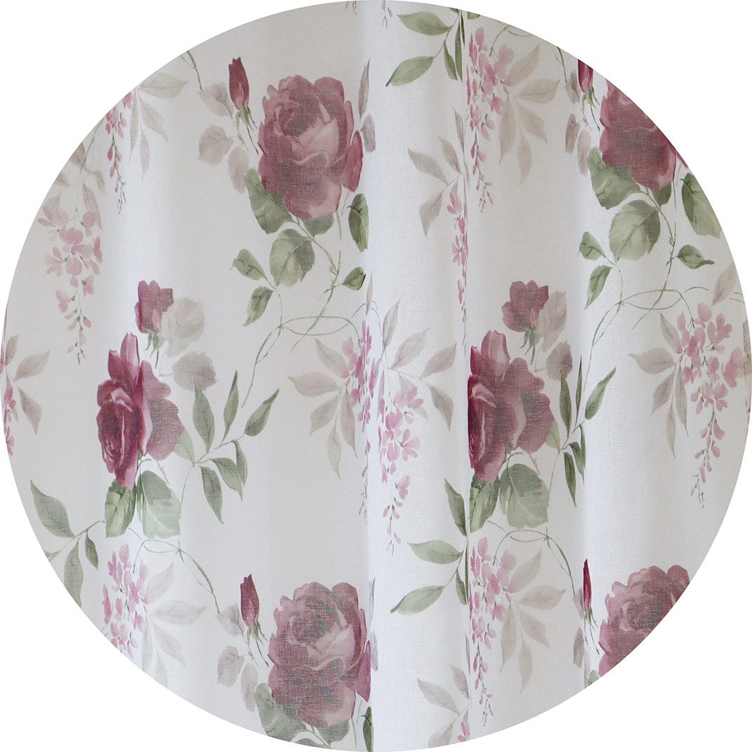 EXPERIENCE Vorhang Ösenschal mit Rosenmuster 140x245 cm Polyester, Ösen, halbtransparent, 8 Ösen – Bild 4 von 5