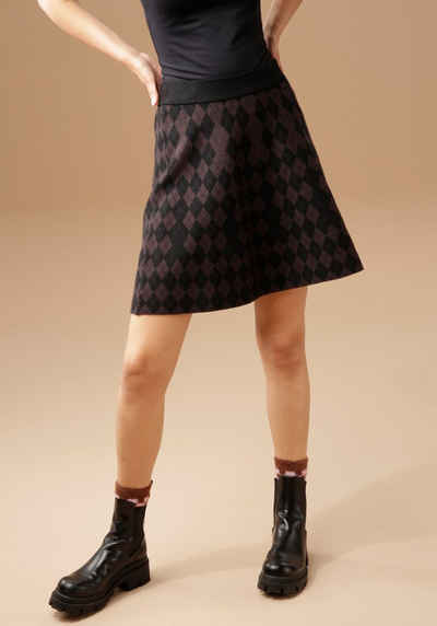 Aniston CASUAL Strickrock mit trendigem Rauten-Muster