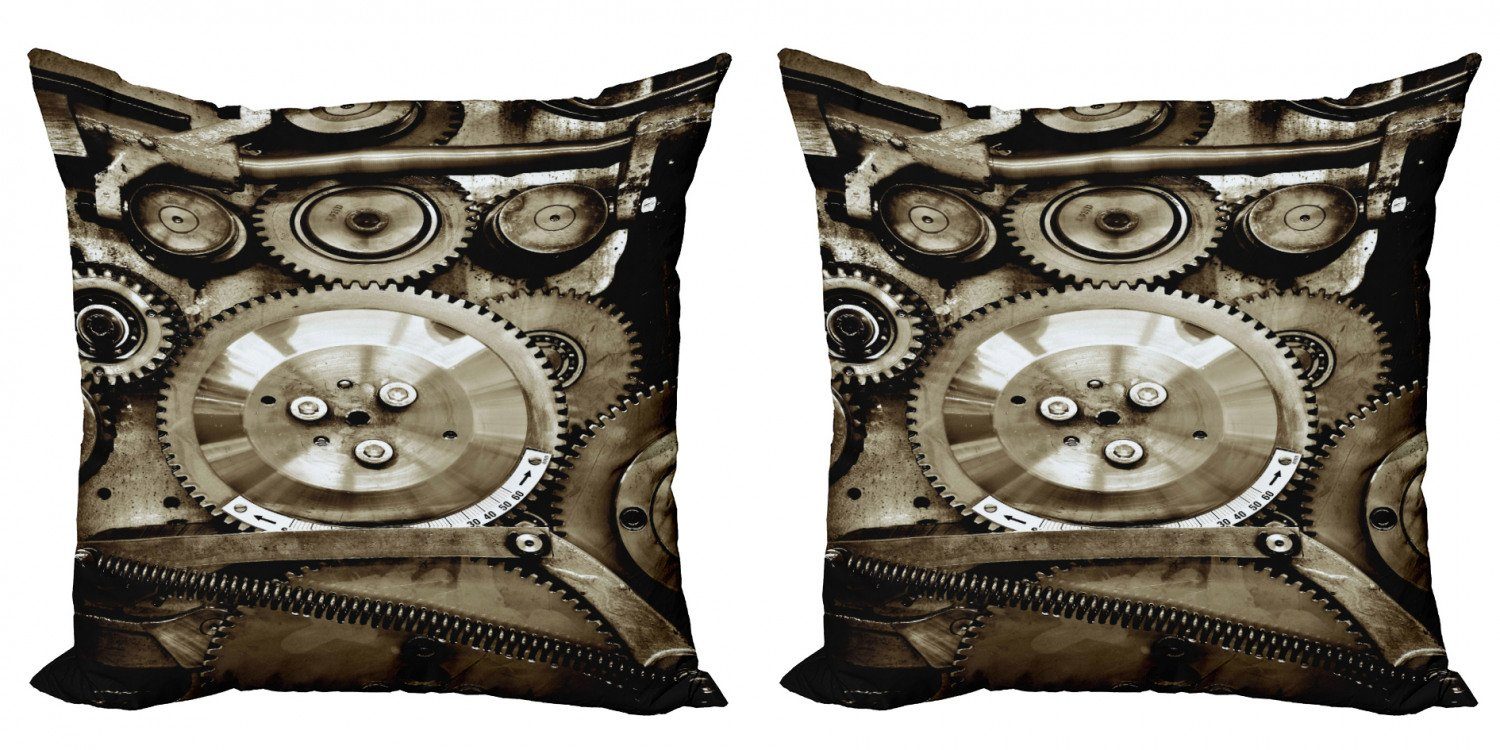 Abakuhaus Accent (2 von Im Alter Modern Gears industriell Doppelseitiger Kissenbezüge Stück), Digitaldruck,