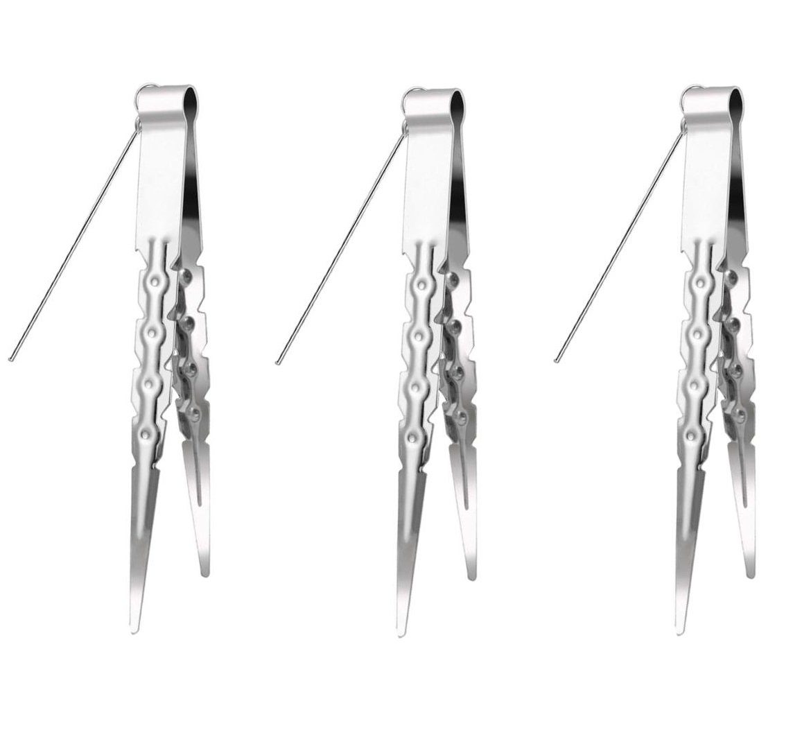 BAYLI Kohlezange 3er Set BAYLI Shisha Kohlezange mit Dorn, lange Kohlenzange [21,5 x