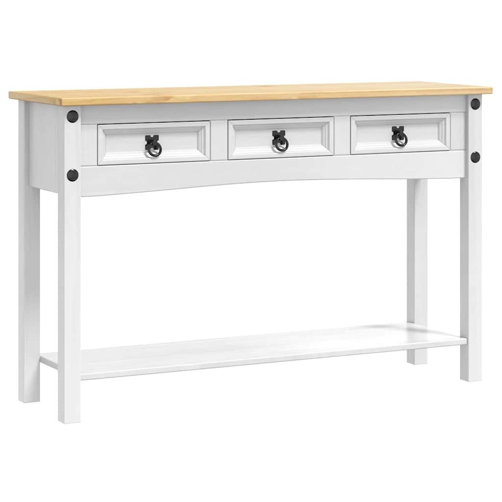 vidaXL Beistelltisch Beistelltisch mit Schubladen Corona Weiß 114 x 34,5 x 73 cm (1-St)