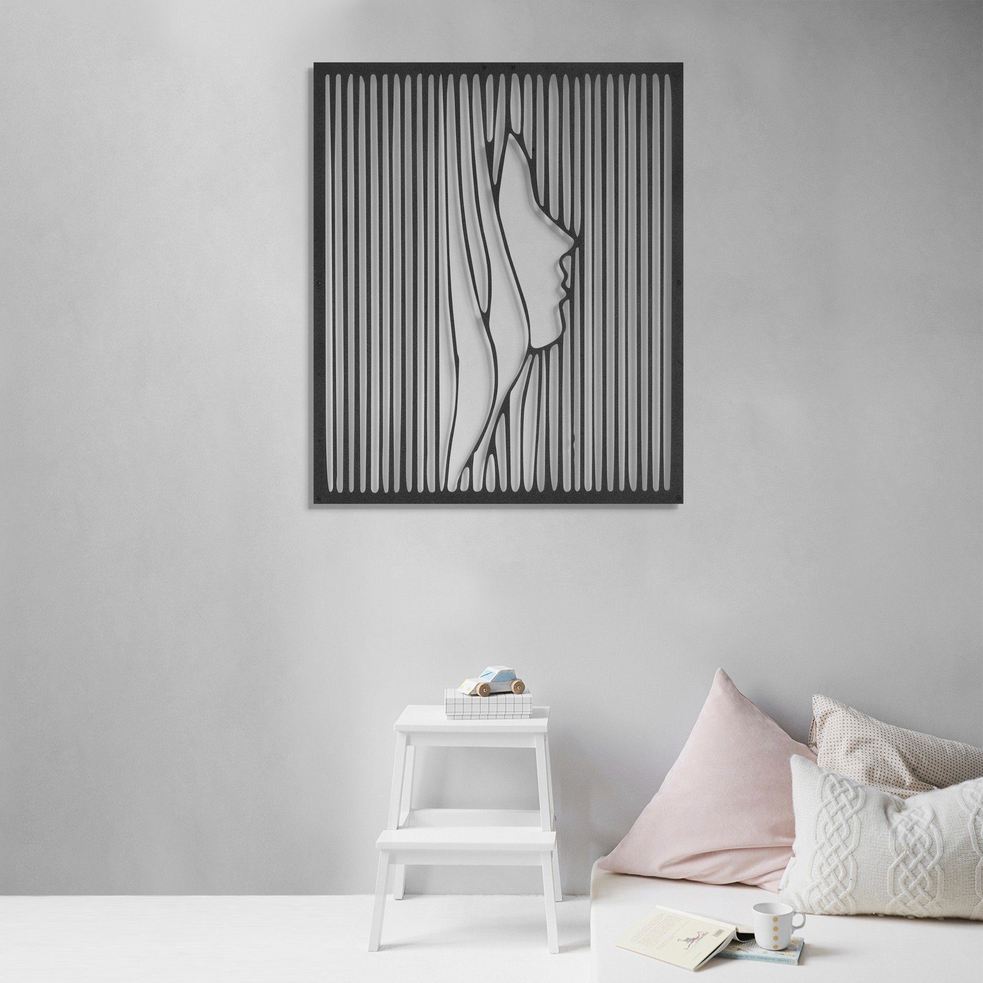 Wallity Wanddekoobjekt LDN1119, Schwarz, 50 x 60 cm, 100% Metall