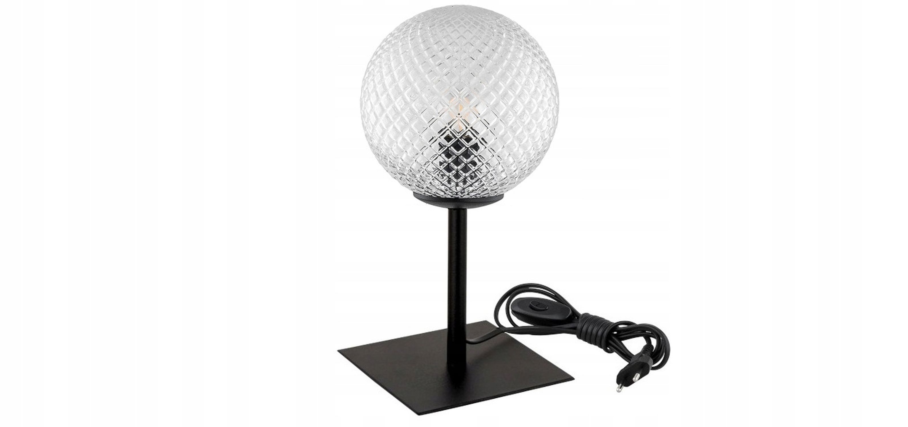 Licht-Erlebnisse Nachttischlampe SAVIO, ohne Leuchtmittel, E27 35 cm Kugelschirm Retro Design