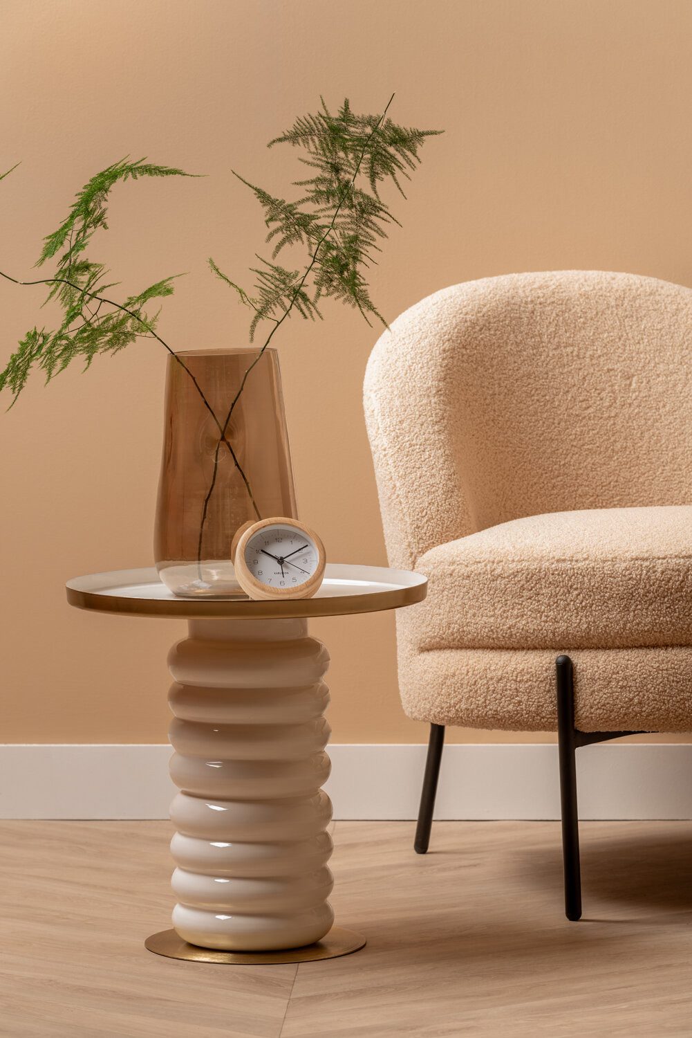 Karlsson Uhr Wecker mit Bambusgehäuse NEAT, Ø 10 cm