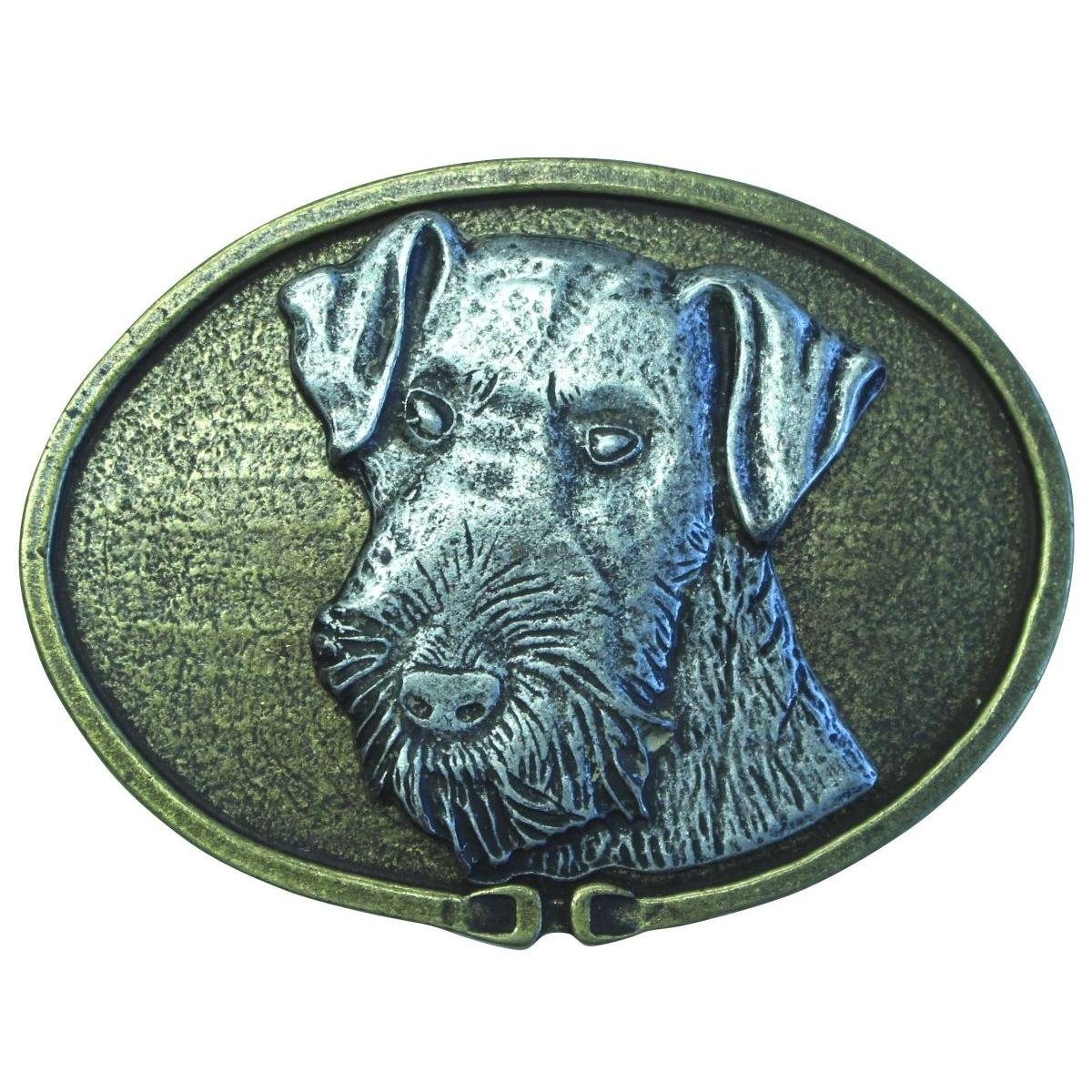 Gürtelschnalle Deutsch Drahthaar 4,0 cm - Buckle Gürtelschließe 40mm - für Jagd-Outfi