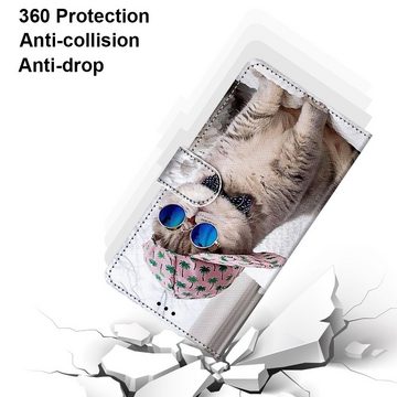 Wigento Handyhülle Für Samsung Galaxy A53 5G Kunstleder Handy Tasche Book Motiv 5 Schutz Hülle Case Cover Etui Neu