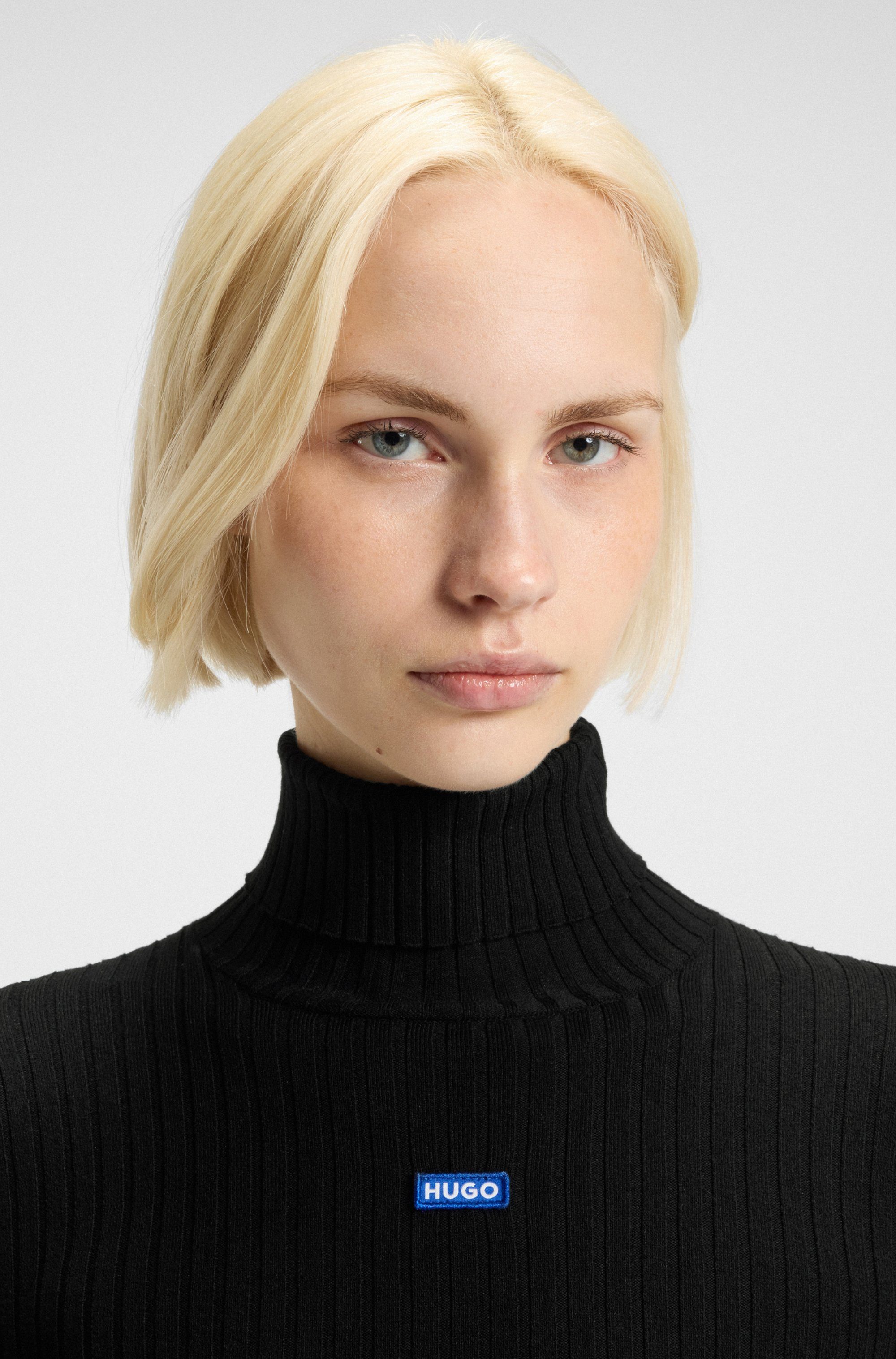 HUGO Blue Rollkragenpullover Somyna Slim Fit, mit asymmetrischem Saum günstig online kaufen