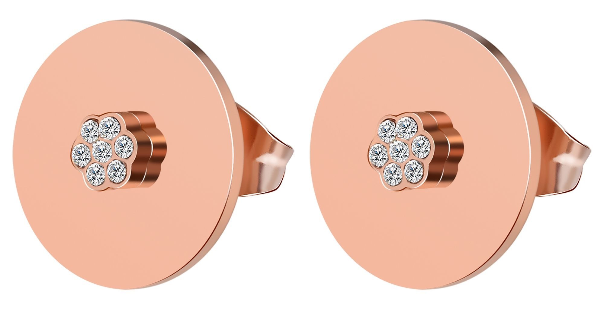 Paar Ohrhänger Ohrringe – Ohrstecker aus Edelstahl mit Strass Steinchen
