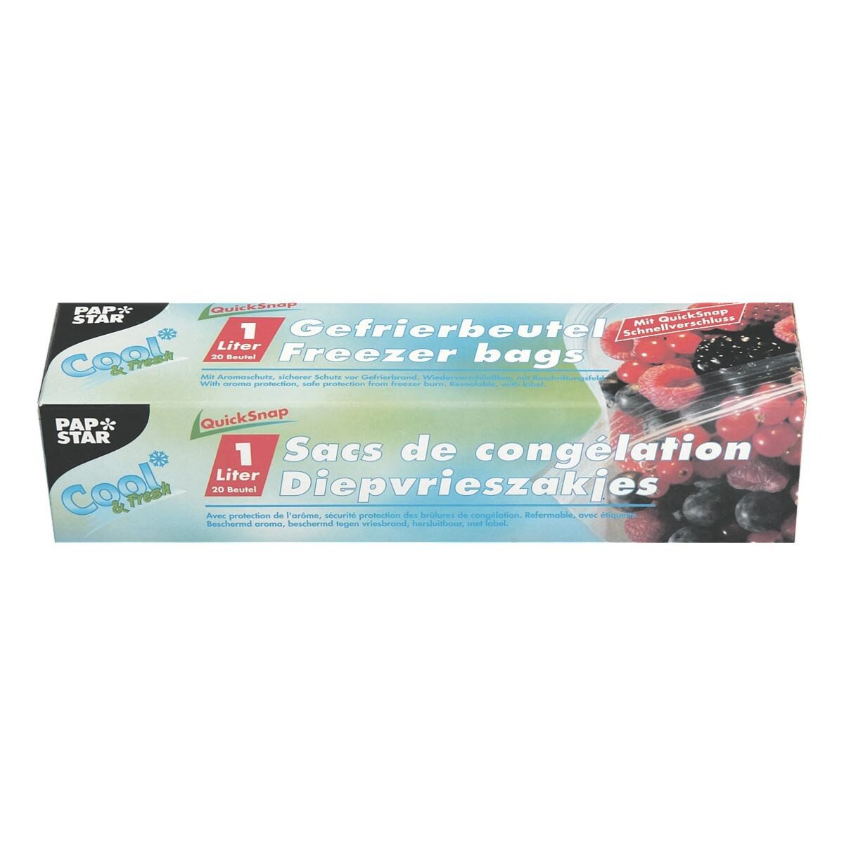 PAPSTAR Gefrierbeutel QuickSnap, 1 Liter