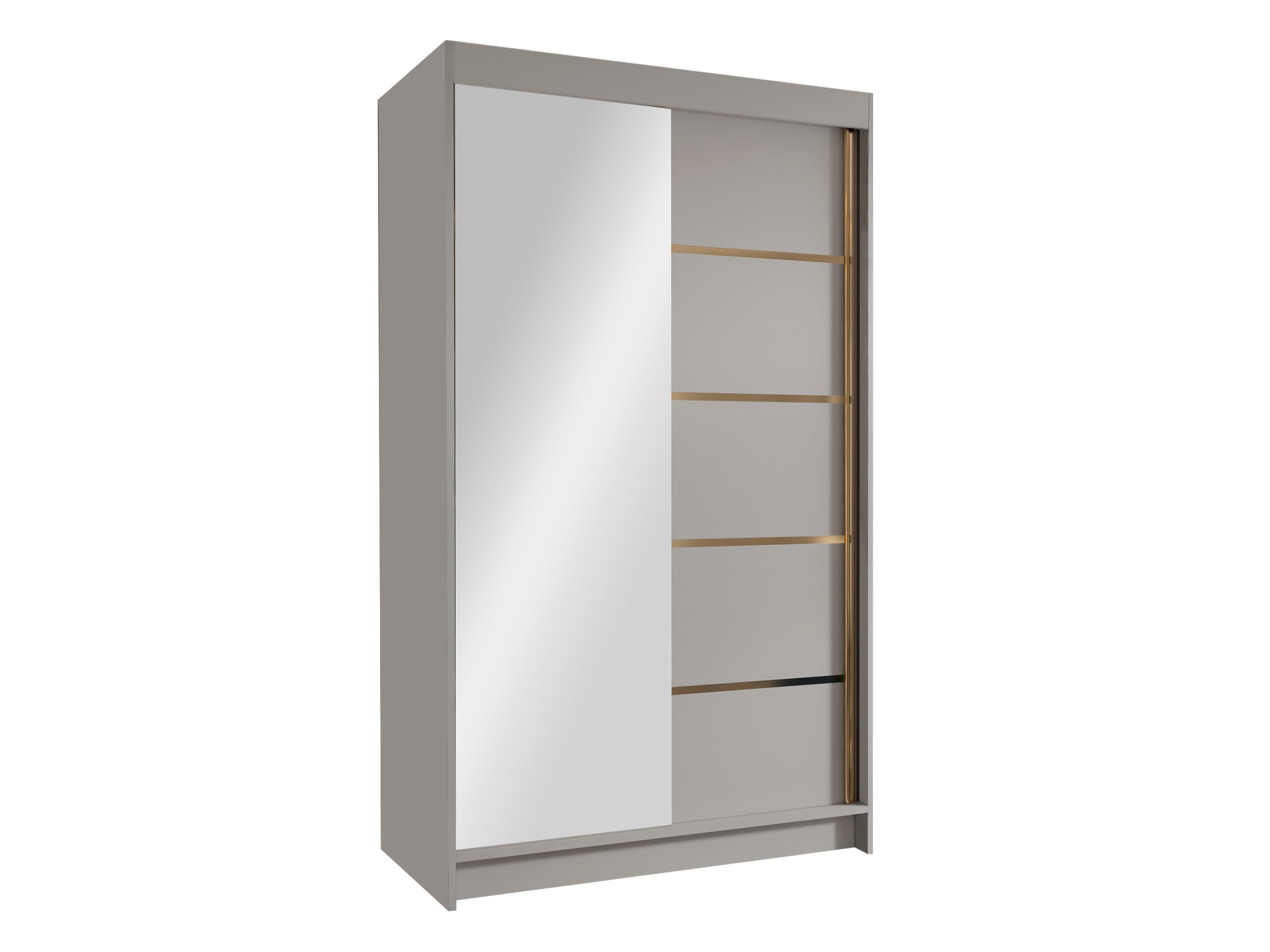 MIRJAN24 Kleiderschrank Vigo III (mit zwei Schwebetüren) 100x58x200 cm, Frontspiegel 3 mm