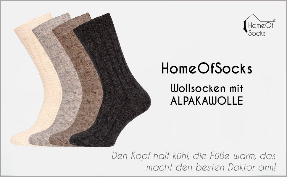(Alpakawolle Grau 95% Socken Wollsocken aus HomeOfSocks & Schurwolle) Wolle