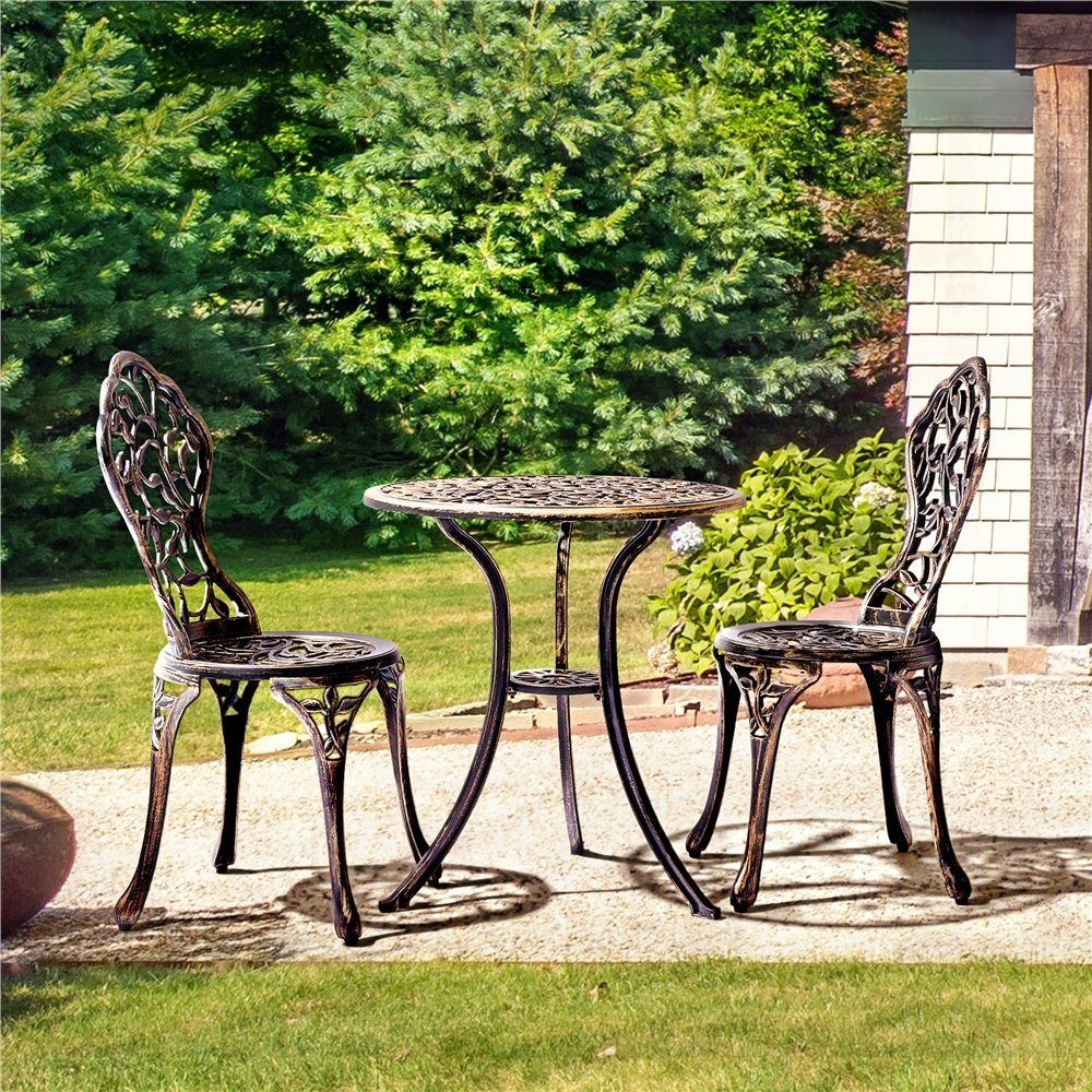 Yaheetech Sitzgruppe, 3 TLG. Gartenmöbel-Set Bistroset günstig online kaufen